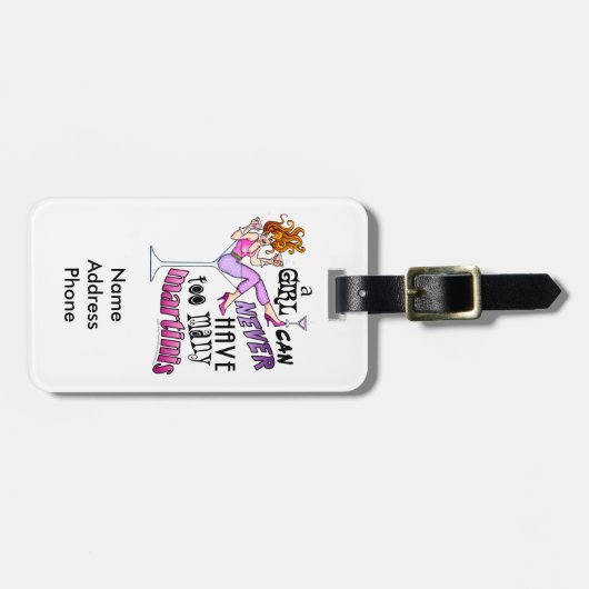 女の子はマルチニスを持ち過ぎることはない ラゲッジタグ (正面横)