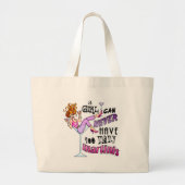 女の子はマーティニスを多く持ちすぎない ラージトートバッグ (正面)