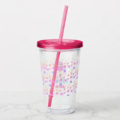 女の子はロボット好きピンク星の漫画を飲む アクリルタンブラー (裏面)