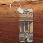 女の子はローマのパンテオンの前に座っている。 キーホルダー (正面)