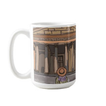 女の子はローマのパンテオンの前に座っている。