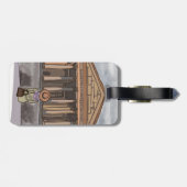 女の子はローマのパンテオンの前に座っている。 ラゲッジタグ (裏面横)