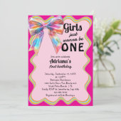 女の子はワンガーワンバースデーレトロ1位パーティー 招待状 (スタンド正面)