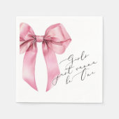 女の子はワンピンクボウになりたい1歳の誕生日 スタンダードカクテルナプキン (正面)