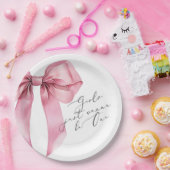 女の子はワンピンクボウになりたい1歳の誕生日 ペーパープレート (パーティー)