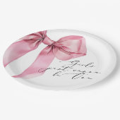女の子はワンピンクボウになりたい1歳の誕生日 ペーパープレート (アングル)