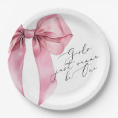 女の子はワンピンクボウになりたい1歳の誕生日 ペーパープレート (正面)