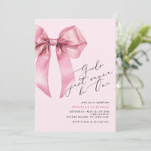 女の子はワンピンクボウになりたい1歳の誕生日 招待状 (スタンド正面)