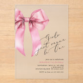 女の子はワンピンクボウになりたい1st誕生日 アクリル招待状 (正面)