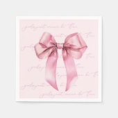 女の子はワンピンクボウになりたい1st誕生日 スタンダードカクテルナプキン (正面)