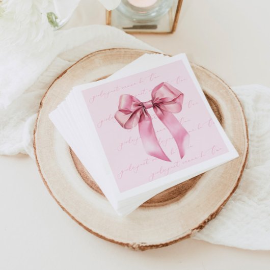 女の子はワンピンクボウになりたい1st誕生日 スタンダードカクテルナプキン