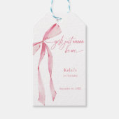 女の子はワンピンクボウ1歳の誕生日 ギフトタグ (正面)