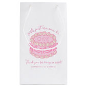 女の子はワンピンクボウ1歳の誕生日 スモールペーパーバッグ (裏面)