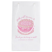 女の子はワンピンクボウ1歳の誕生日 スモールペーパーバッグ (正面)