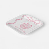 女の子はワンピンクボウ1歳の誕生日 ペーパープレート (傾斜あり)