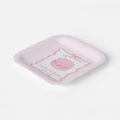 女の子はワンピンクボウ1歳の誕生日 ペーパープレート (傾斜あり)