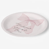 女の子はワンピンクボウ1歳の誕生日 ペーパープレート (アングル)