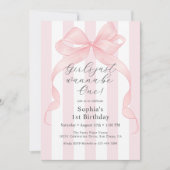 女の子はワンフォトになりたい1歳の誕生日 招待状 (正面)