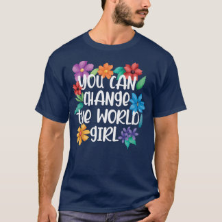 女の子は世界フェミニズム解放フェミニンを変えることができる Tシャツ