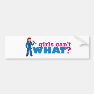 女の子は何ができない?カスタムデザインの色付け バンパーステッカー