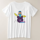 女の子は何ができない？ColorizeMEカスタムデザイン プラスサイズTシャツ (デザイン裏面)