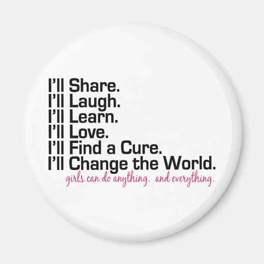 女の子は何でもできる（ガールパワー） マグネット (正面)