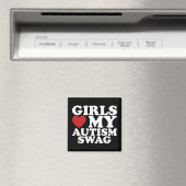 女の子は僕の自閉症スワッグを愛している ハート マグネット (インサイチュ (食洗機))