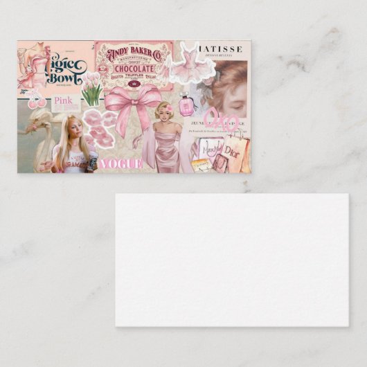 女の子は名刺を見ている 名刺 (正面/裏面)