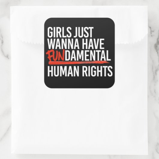 女の子は基本的な権利を持ちたい スクエアシール (バッグ)