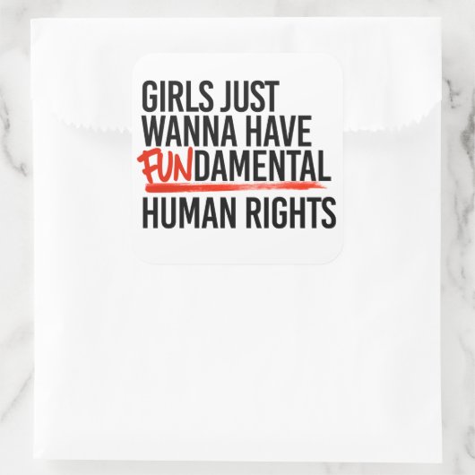 女の子は基本的な権利を持ちたい スクエアシール (バッグ)