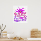 女の子は基本的な権利を持ちたい、フェミニスト ポスター (キッチン)