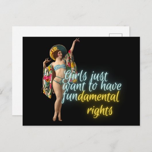 女の子は基本的な権利を求めるキャンピーダンサー ポストカード (正面/裏面)