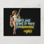 女の子は基本的な権利を求めるキャンピーダンサー ポストカード (正面)