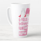 女の子は基本的な権利ワードアートを望む カフェラテマグ (左アングル)