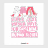 女の子は基本的な権利ワードアートビニールを欲しい シール (シート)