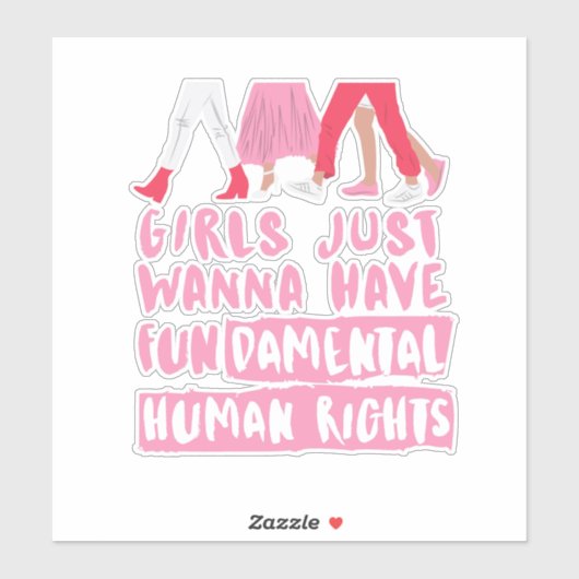 女の子は基本的な権利ワードアートビニールを欲しい シール (シート)