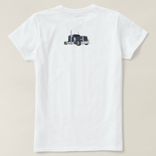 女の子は大きなトラックを運転する Tシャツ (デザイン裏面)