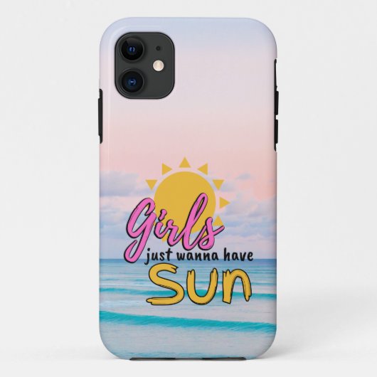 女の子は太陽を持ちたいビーチ Case-Mate iPhoneケース (裏面)