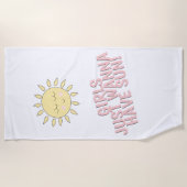 女の子は太陽を欲しがる！かわいい夏の引用文 ビーチタオル (正面)