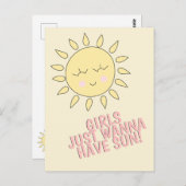 女の子は太陽を欲しがる！夏の引用文 ポストカード (正面/裏面)