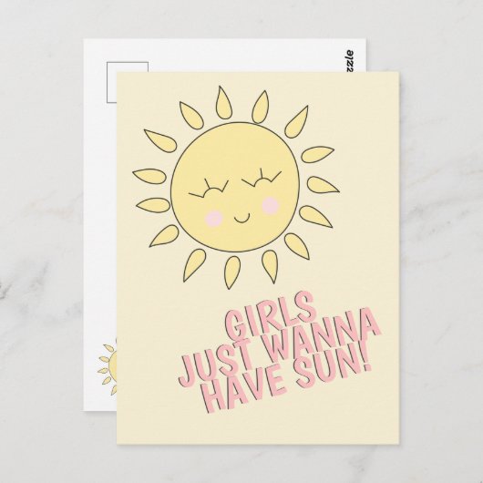 女の子は太陽を欲しがる!夏の引用文 ポストカード (正面/裏面)