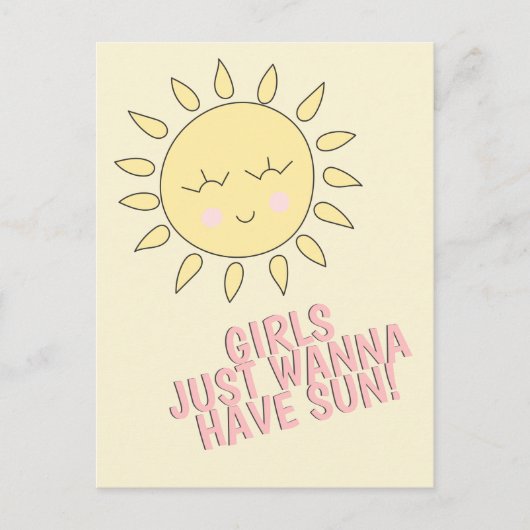 女の子は太陽を欲しがる！夏の引用文 ポストカード (正面)
