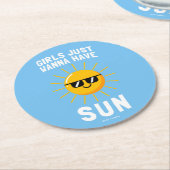 女の子は太陽を浴びたい ラウンドペーパーコースター (アングル)