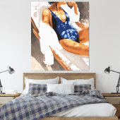 女の子は太陽を絵画欲しい キャンバスプリント (インサイチュ (寝室))