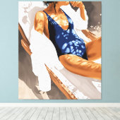 女の子は太陽を絵画欲しい キャンバスプリント (インサイチュ (ウッドフロア))