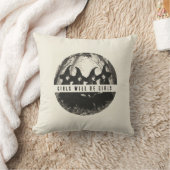 「女の子は女の子だ | かわいい魔女をテーマにしたハロウィーン クッション (ブランケット)