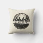 「女の子は女の子だ | かわいい魔女をテーマにしたハロウィーン クッション (裏面)