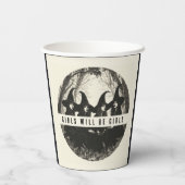 「女の子は女の子だ | かわいい魔女をテーマにしたハロウィーン 紙コップ (裏面)