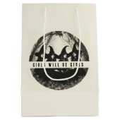 「女の子は女の子だ | かわいい魔女をテーマにした ミディアムペーパーバッグ (裏面)