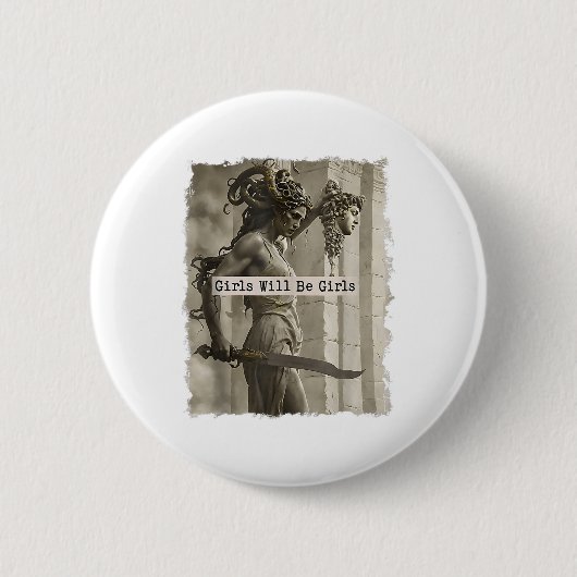 女の子は女の子になるメドゥーサタンクTop_1 缶バッジ (正面)